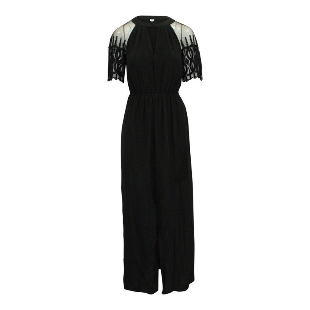 Alice by Temperley London Lace Sleeve Maxi Dress in Black Cotton